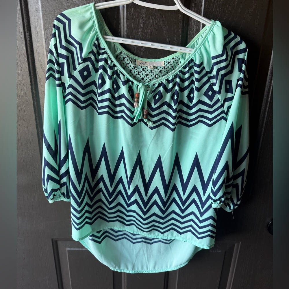 Mint Green Geometric Women's Top